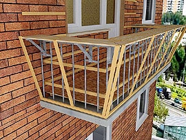 Этап 2: сооружение каркаса будущего балкона